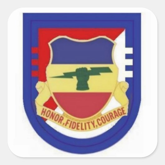 FLASH/DUI 3RD SQUADRON 73RD CAVALRY-STICKERS VIERKANTE STICKER (Voorkant)