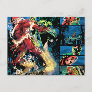 Flash- en Groene Lantern-paneel Briefkaart