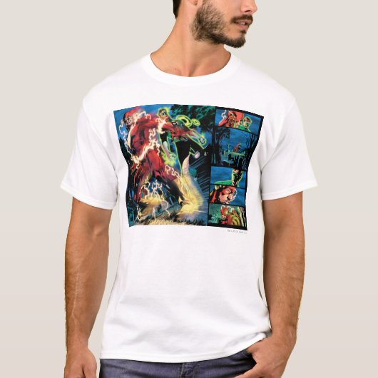 Flash- en Groene Lantern-paneel T-shirt (Voorkant)