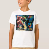 Flash- en Groene Lantern-paneel T-shirt (Voorkant)