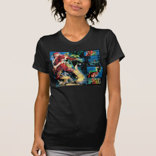Flash- en Groene Lantern-paneel T-shirt