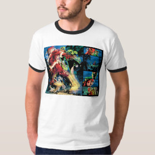 Flash- en Groene Lantern-paneel T-shirt