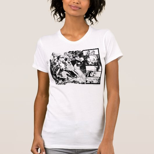 Flash- en Groene Lantern Panel 2 T-shirt (Voorkant)
