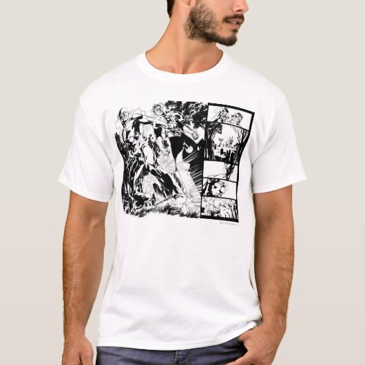 Flash- en Groene Lantern Panel 2 T-shirt (Voorkant)