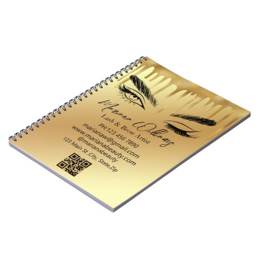 flash en walsemster qr code gold drift luxe notitieboek (Linkerzijde)