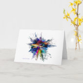 "Flash Feathers" Folded Wenskaart Kaart (Gele Bloem)