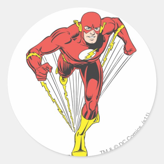 Flash gaat vooruit ronde sticker (Voorkant)