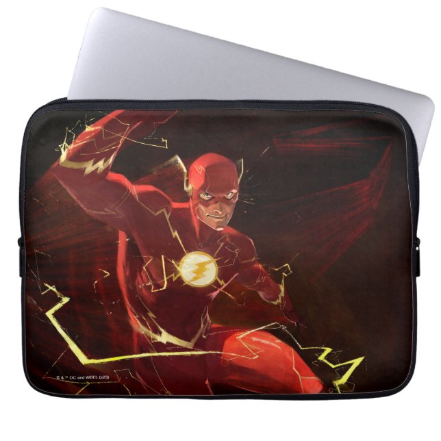 Flash-illustratie van oneindige crisis laptop sleeve (Voorkant)
