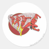 Flash in beweging ronde sticker (Voorkant)