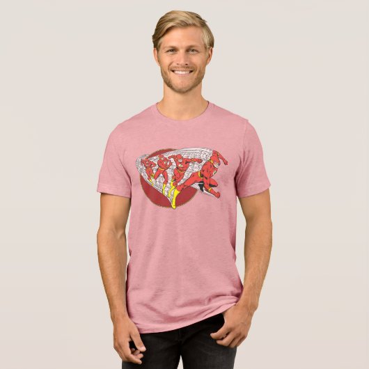Flash in beweging Tri-Blend shirt (Voorkant volledig)