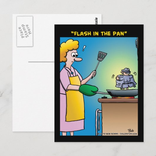 "Flash in de pan" Briefkaart (Voorkant / Achterkant)