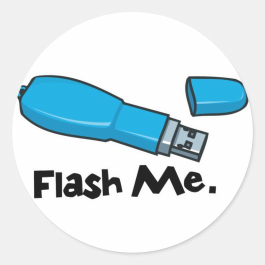 flash me flash drive ontwerp ronde sticker (Voorkant)