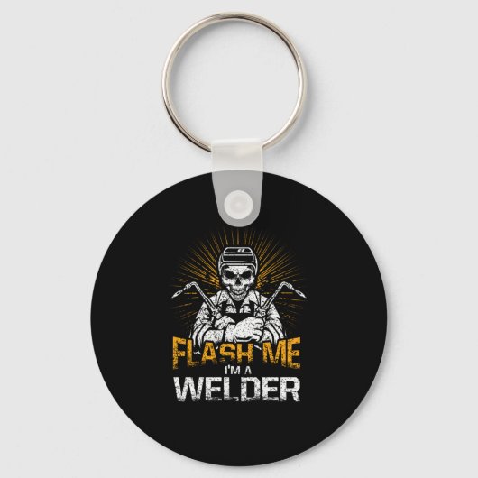 Flash Me I A Welder Skull Welding Tools Sleutelhanger (Voorkant)