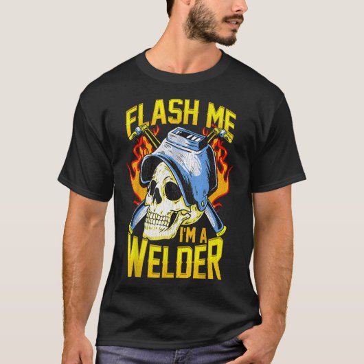 Flash me, ik ben een lasser t-shirt (Voorkant)