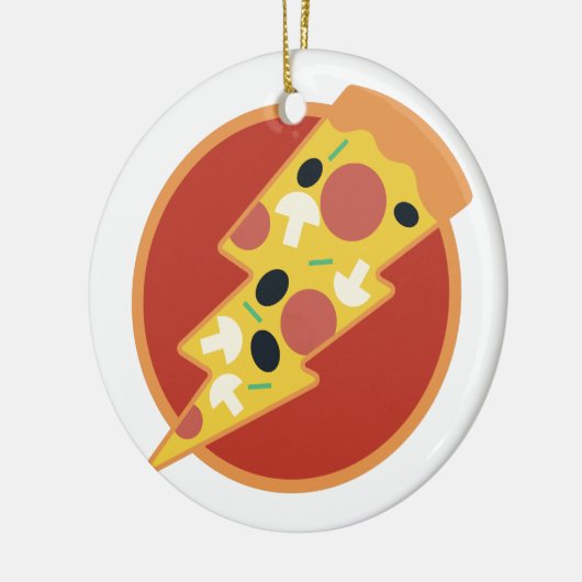 Flash Pizza Keramisch Ornament (Links)
