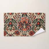Flash Tattoo Spider Bloemen Aangepast Patroon Bad Handdoek (Handdoek)