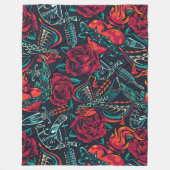  Flash-tattoos naadloos patroon Fleece Deken (Voorkant)