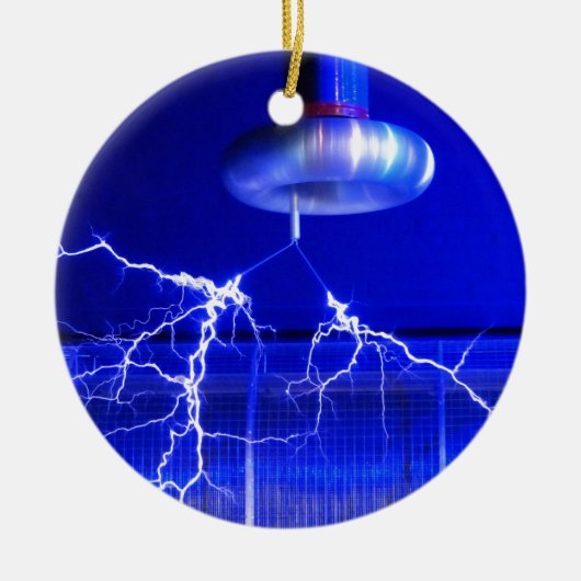 Flash Tesla Coil... Keramisch Ornament (Voorkant)