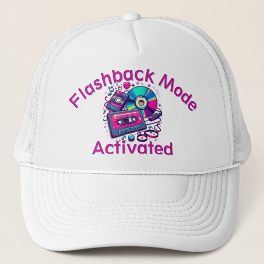 Flashback-modus: geactiveerd – Retro Music Lover Trucker Pet (Voorkant)
