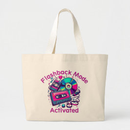 Flashback Modus: Geactiveerd – Retro Muziek Liefhe Grote Tote Bag