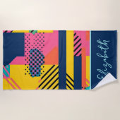 Flashback naar de jaren 80 trendy strandlaken (Voorkant)