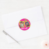 Flashback Neon Hip Hop Foto van 80's|90's Birthday Ronde Sticker (Envelop)