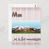 Flashcard letter M is voor berg Briefkaart (Voorkant / Achterkant)