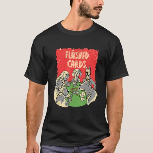 Flashed Cards Card Game Casino Card Player Gamblin T-shirt (Voorkant)