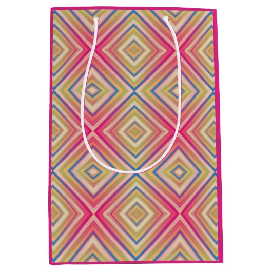 Flashes van Pinks Alternative Diamond Pattern Medium Cadeauzakje (Voorkant)