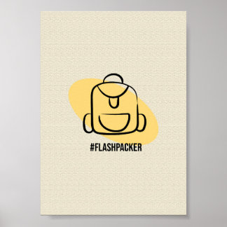 Flashpacker Rugzak - Minimalistisch Reizen Poster