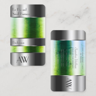 Flashy Aluminium Box met Green Poison Monogram Visitekaartje