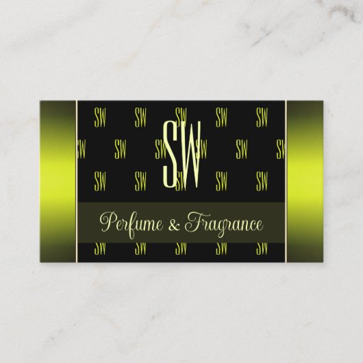 Flashy Black and Yellow met Initialen Professional Visitekaartje (Voorkant)
