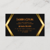 Flashy Black en Shimmery Golden met Logo stijlvol Visitekaartje (Achterkant)