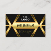Flashy Black en Shimmery Golden met Logo stijlvol Visitekaartje (Voorkant)