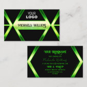 Flashy Black en Shimmery Green met Logo Elegant Visitekaartje (Voorkant / Achterkant)