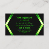Flashy Black en Shimmery Green met Logo Elegant Visitekaartje (Achterkant)