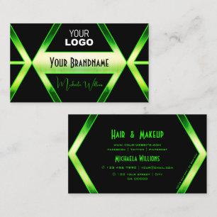 Flashy Black en Shimmery Green met Logo stijlvol Visitekaartje