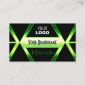 Flashy Black en Shimmery Green met Logo stijlvol Visitekaartje (Voorkant)