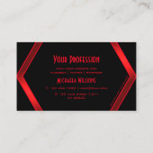 Flashy Black Geometric Shimmery Red Chic met Logo Visitekaartje (Achterkant)