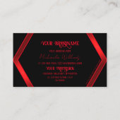 Flashy Black Geometric Shimmery Red met Logo Cool Visitekaartje (Achterkant)