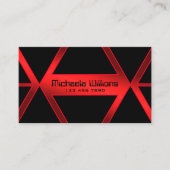 Flashy Black Geometric Shimmery Red Professional Visitekaartje (Voorkant)