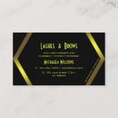 Flashy Black Geometric Yellow Shimmer met Logo Visitekaartje (Achterkant)