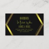 Flashy Black Geometric Yellow Shimmer Professional Visitekaartje (Achterkant)
