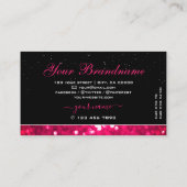 Flashy Black Girly Pink Sparking Glitter Stijlvol Visitekaartje (Achterkant)