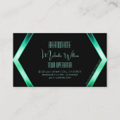 Flashy Black Shimmery Blauwgroen Patterned Eye Cat Visitekaartje (Achterkant)