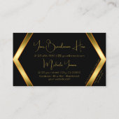 Flashy Black Shimmery Golden met Monogram Stijlvol Visitekaartje (Achterkant)