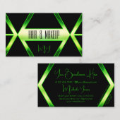 Flashy Black Shimmery Green met Monogram Stijlvol Visitekaartje (Voorkant / Achterkant)