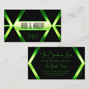 Flashy Black Shimmery Green met Monogram Stijlvol Visitekaartje