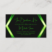 Flashy Black Shimmery Green met Monogram Stijlvol Visitekaartje (Achterkant)