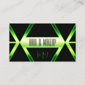Flashy Black Shimmery Green met Monogram Stijlvol Visitekaartje (Voorkant)